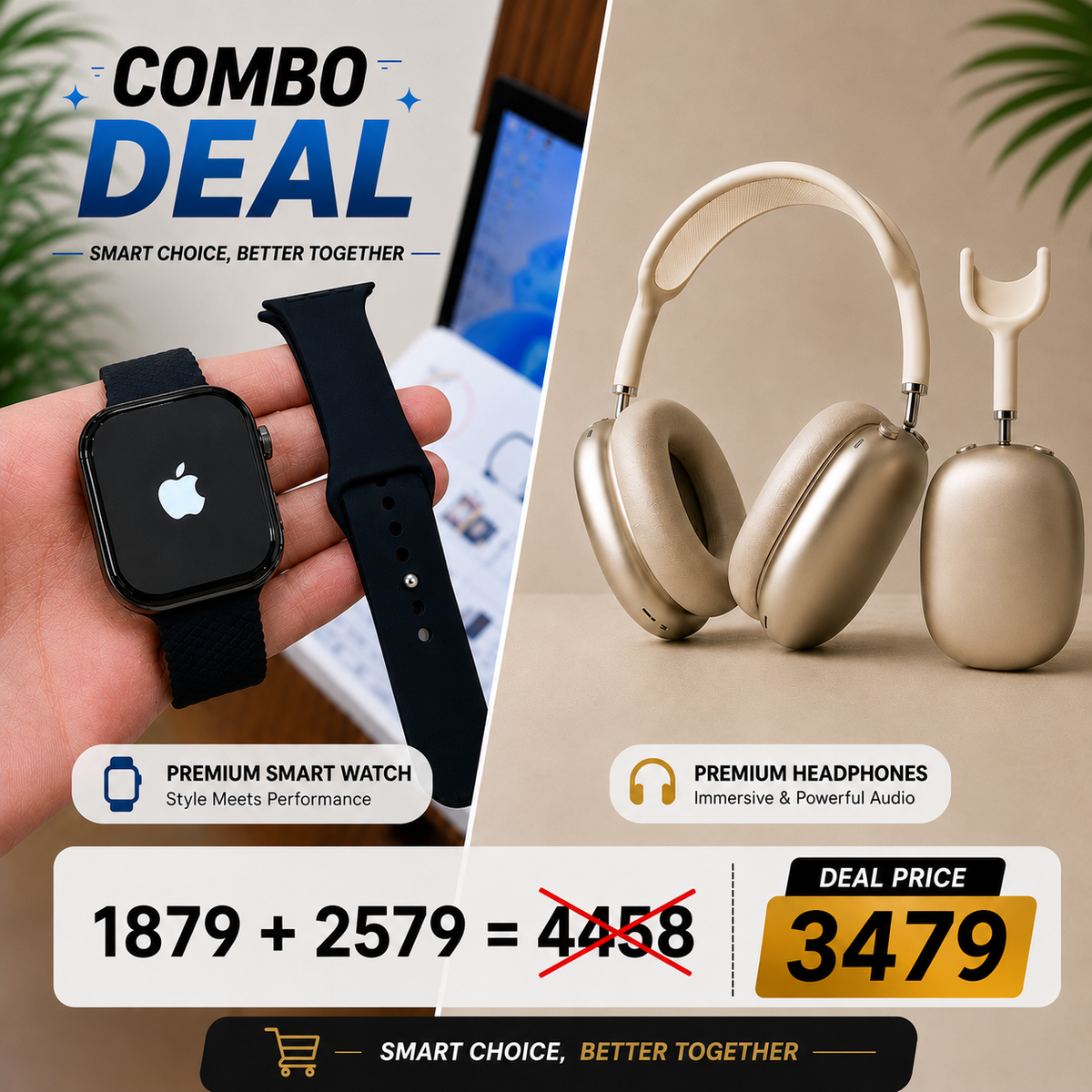 FLUXGEAR Ultimate Tech Combo – AERPods Max + Smart Watch Ultra
